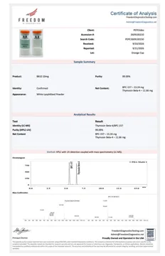 BPC-157 + TB-500 5+5mg laboratorinio tyrimo sertifikatas (COA)